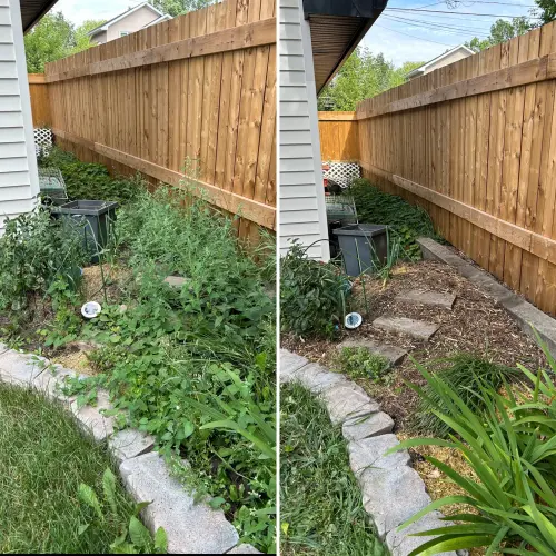 Weed removal from garden bed